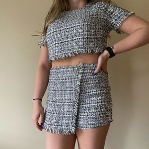 Tweed 2 piece cropped set